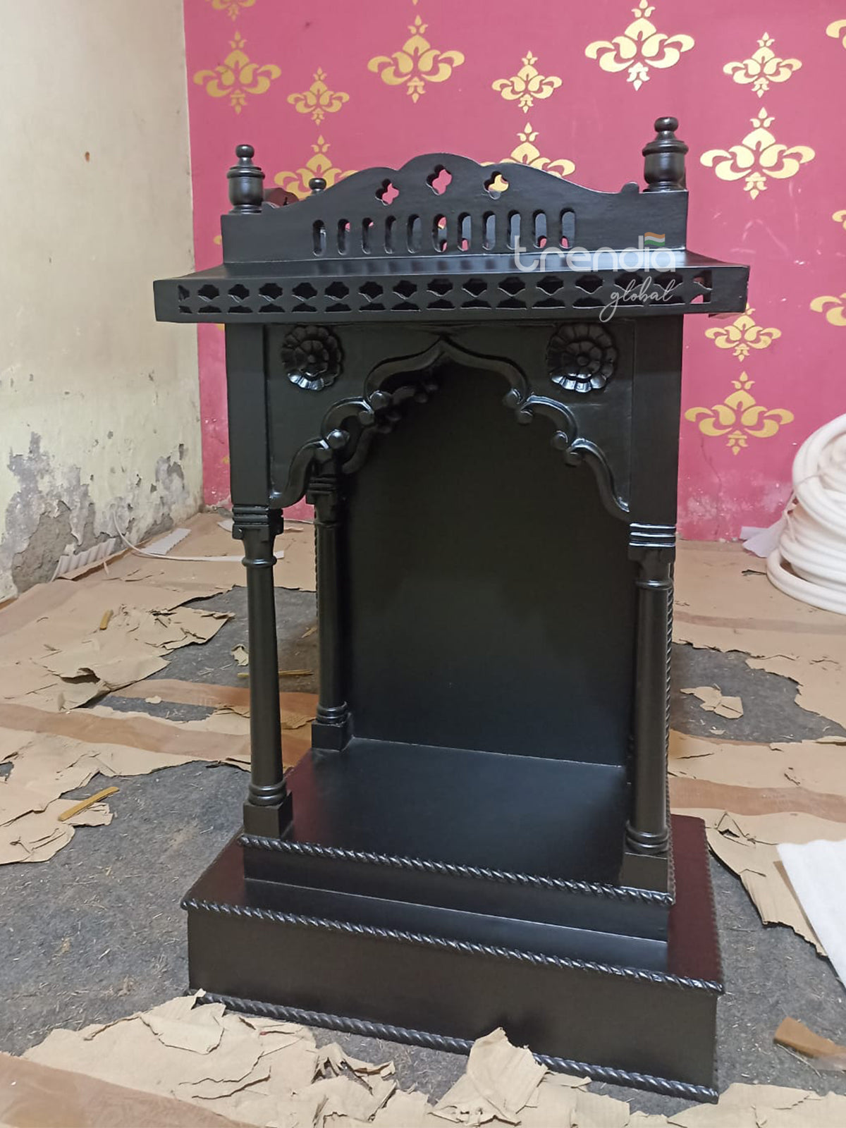 Black Finish Pooja Home Temple