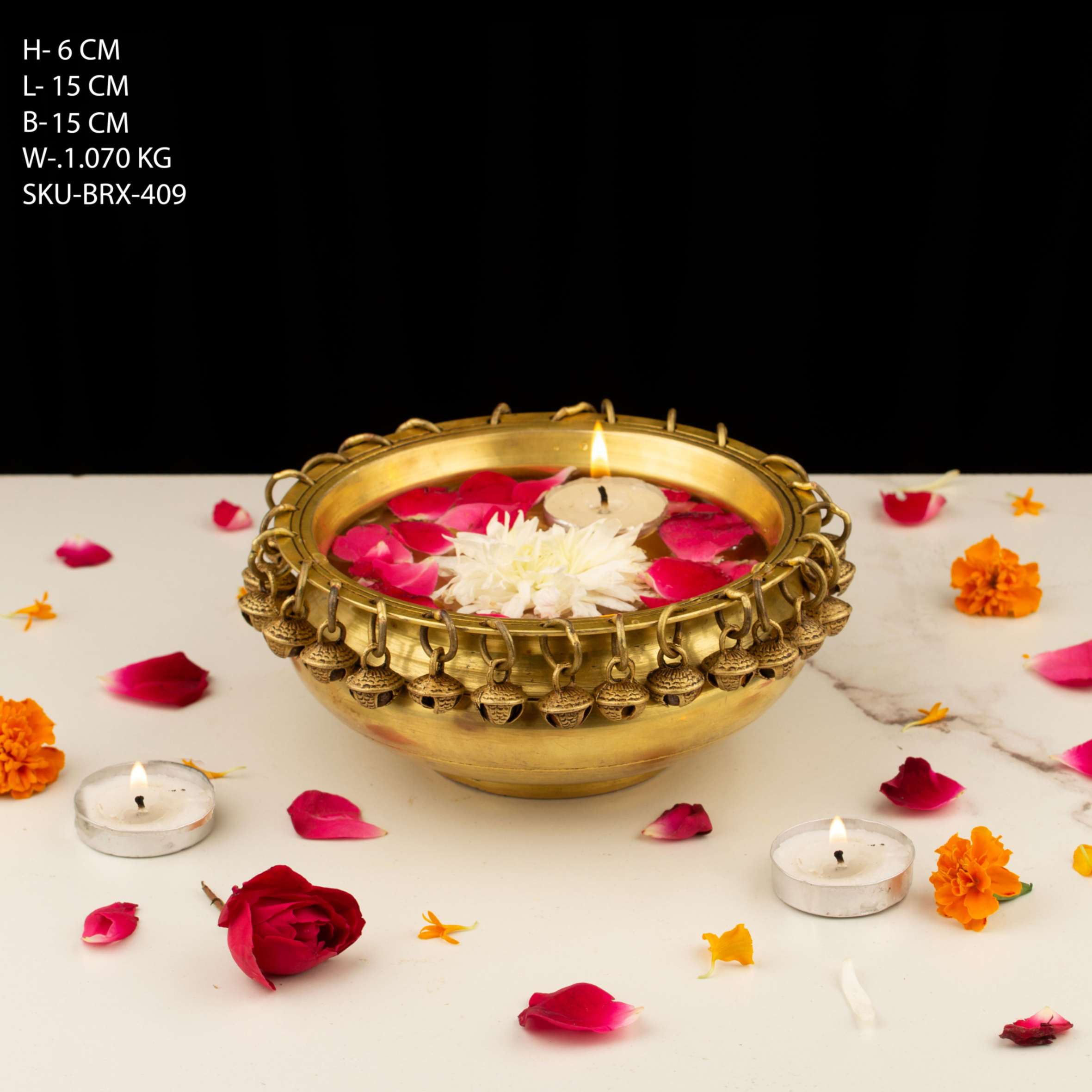 Brass Urli - Brx - 409 - 6" (1.07 Kg)