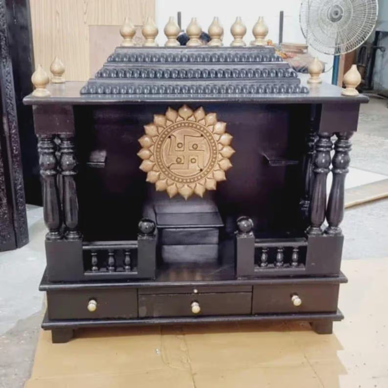 Home temple Handmade Customizable Home Wooden Temple solid teakwood hand carved unique Large Wooden Mandir All Handcrafted Carving