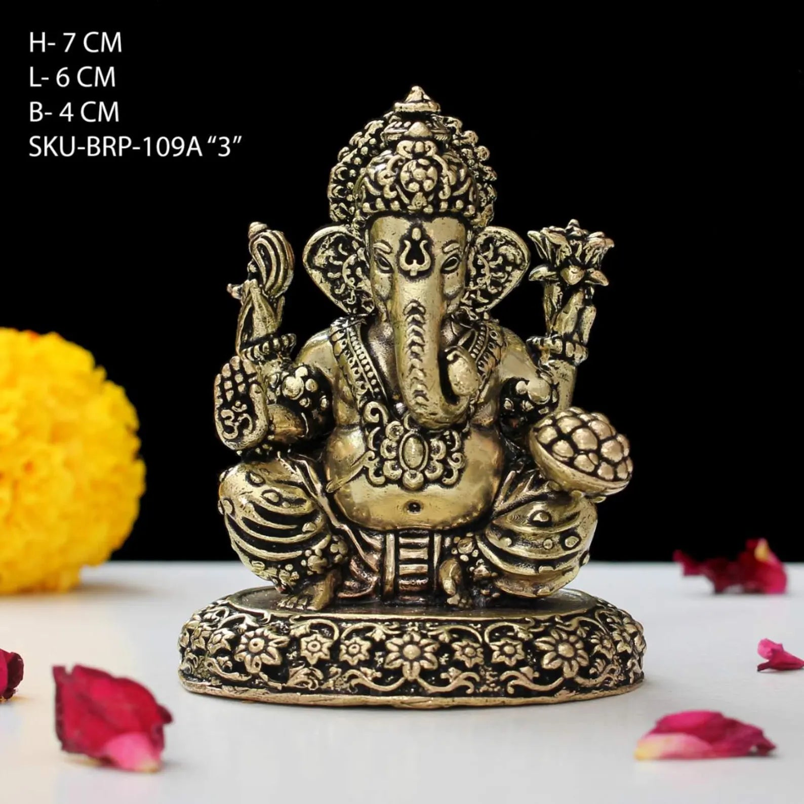 3 Inch Brass Ganesh Idol