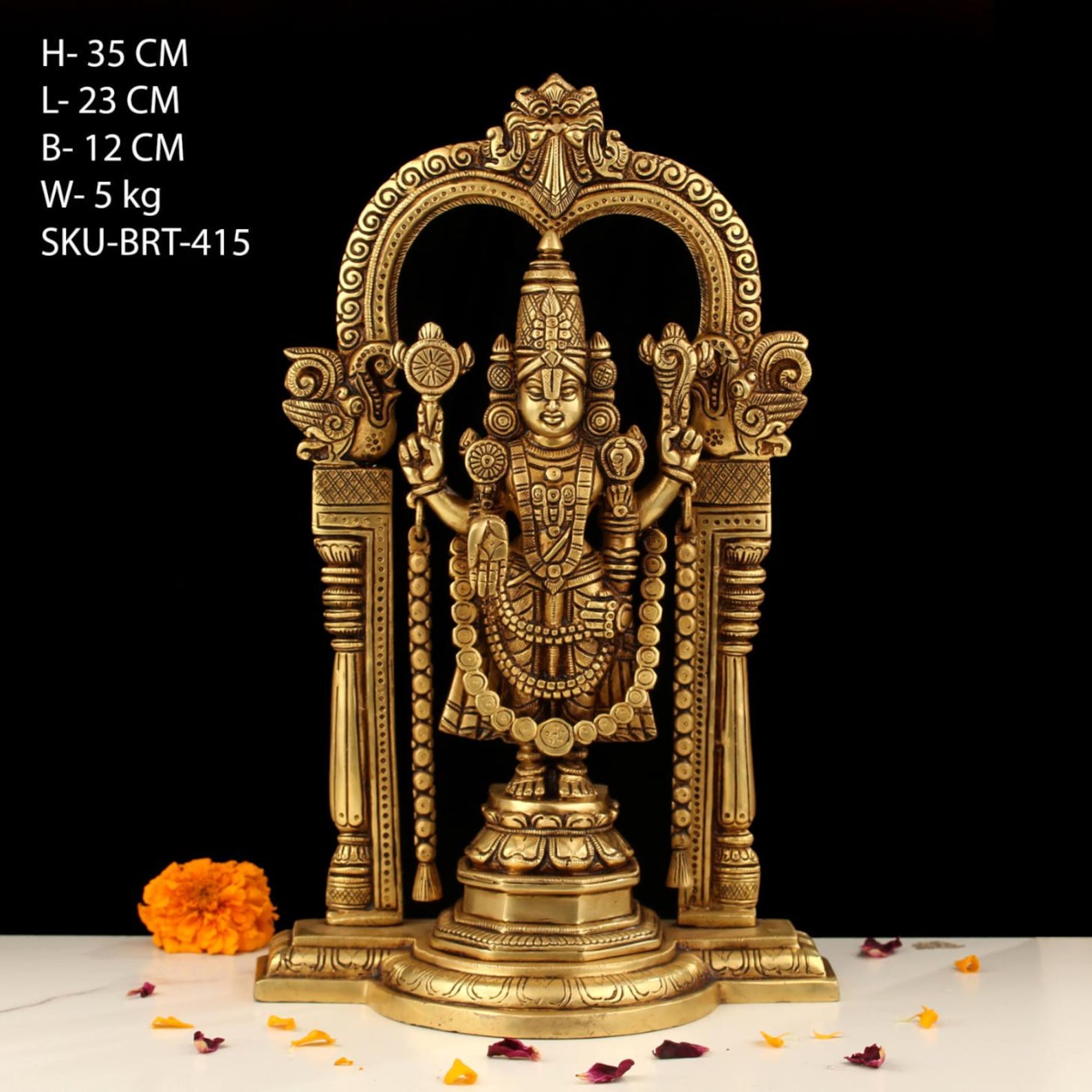 12 Inch Brass Tirupati Balaji Idol