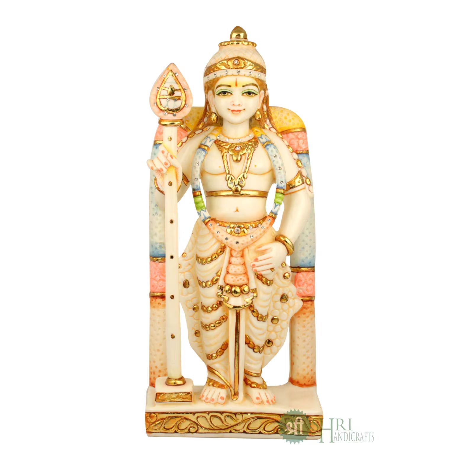 18" Murugan Swamy Marble Dust Idol