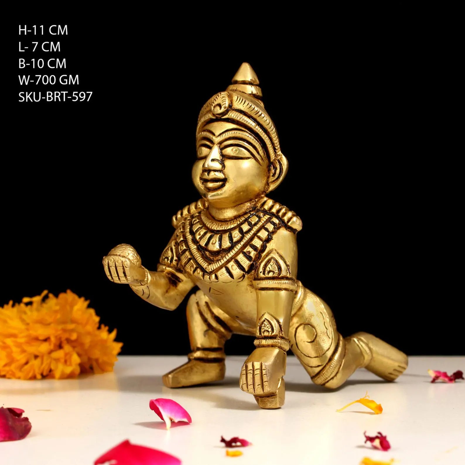 4 Inch Brass Laddu Gopal Idol