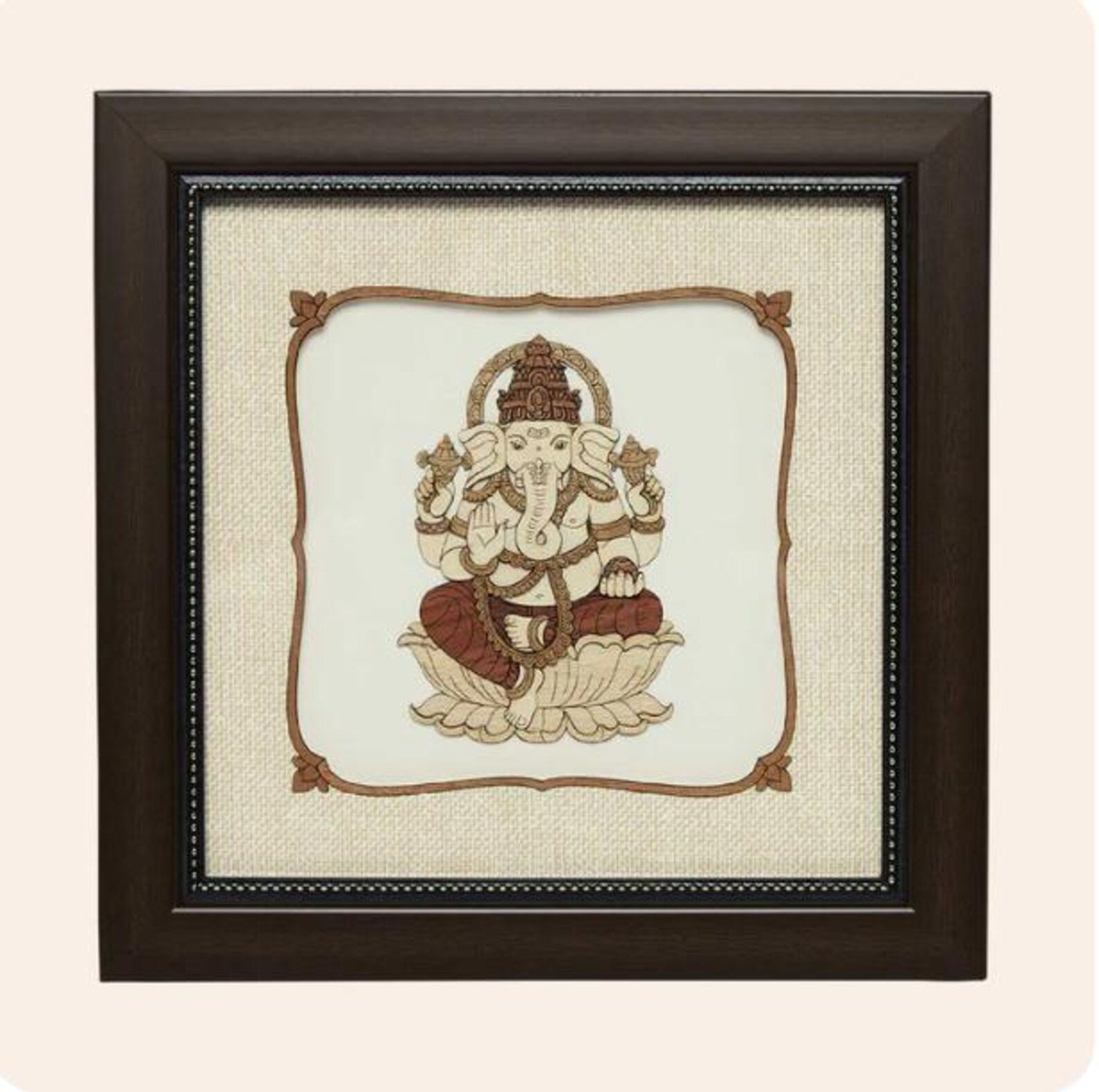 Ganpati Wood Art Frame 8 in x 8 in