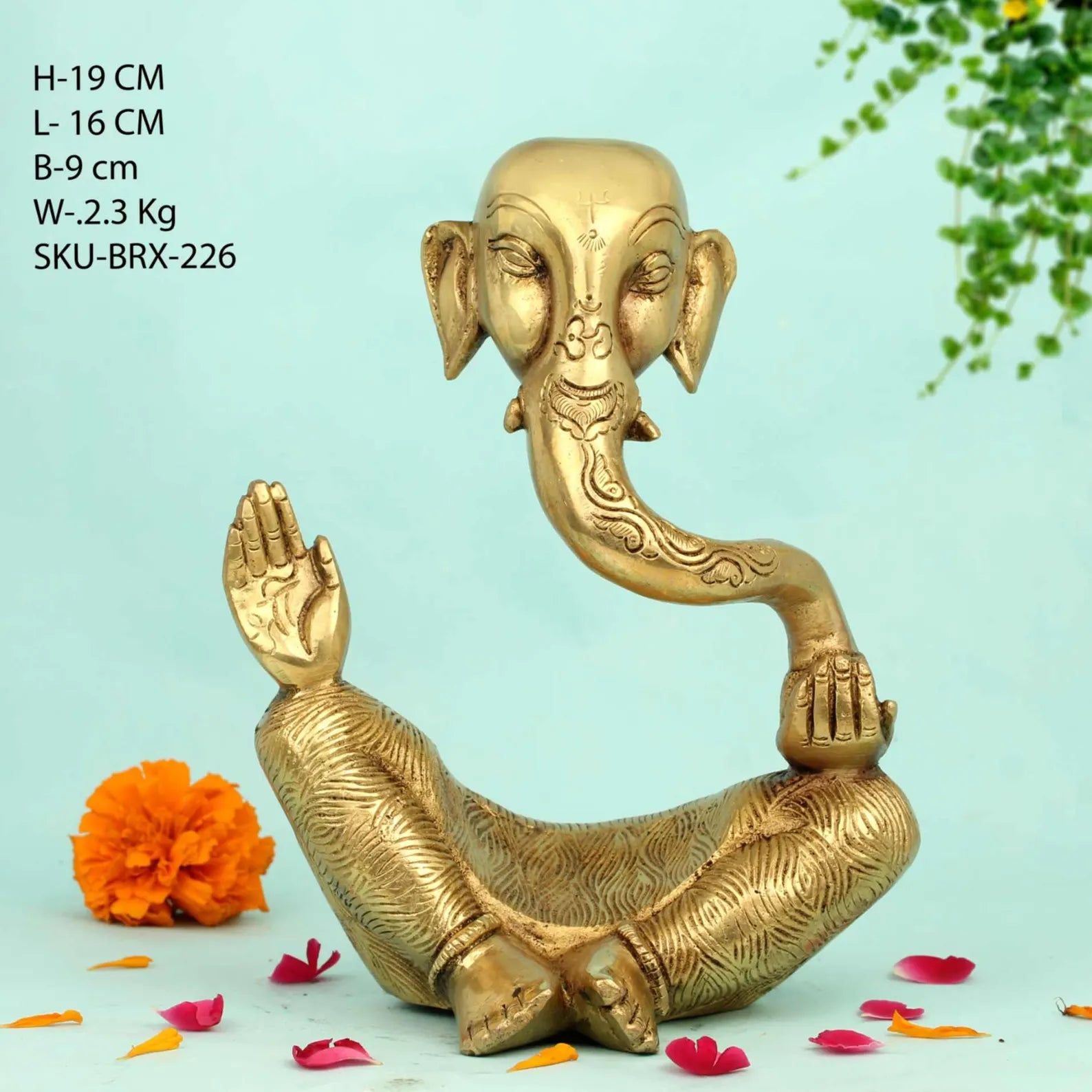8" Modern Handcrafted Brass Lord Ganesha