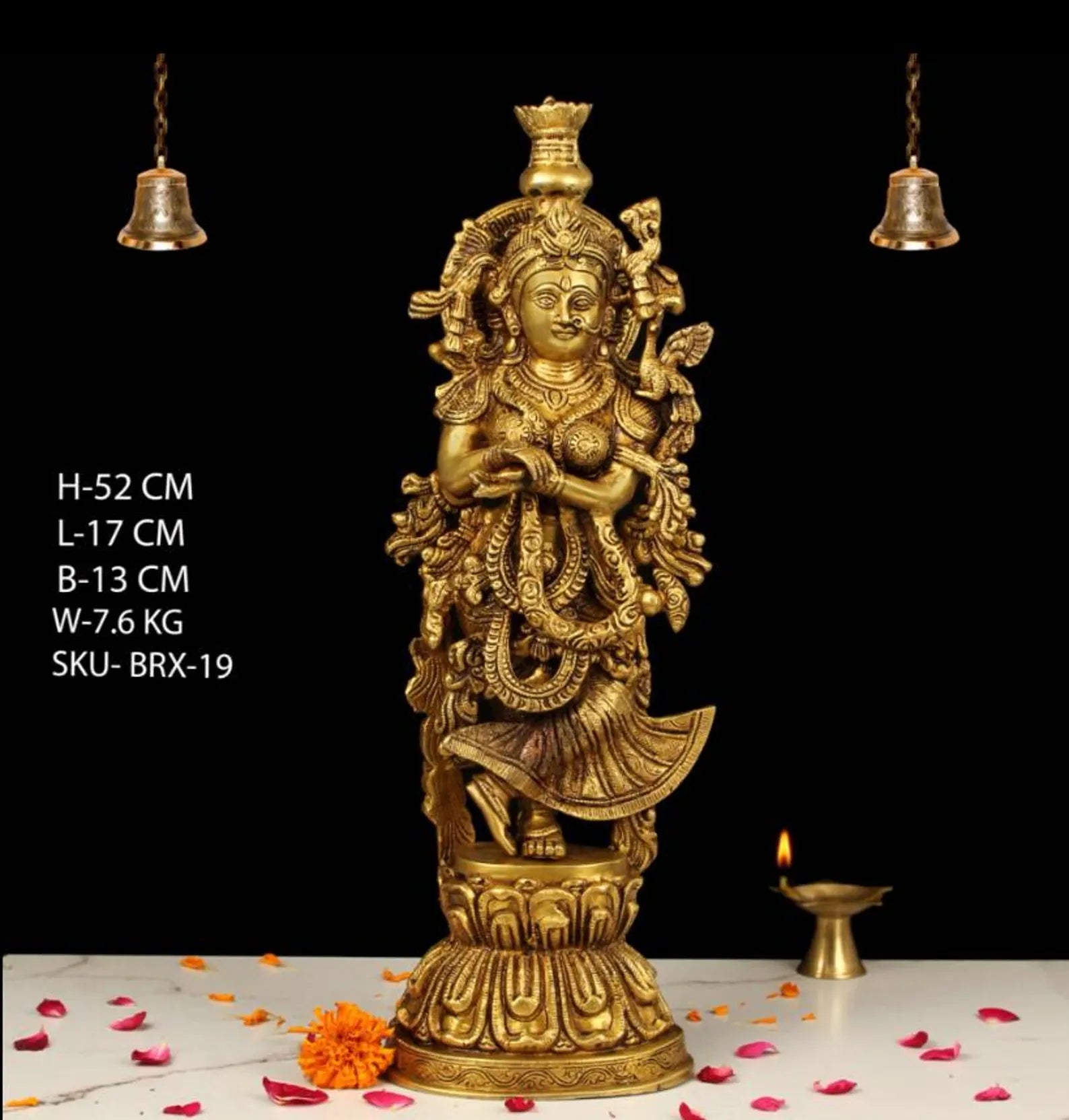 20 Inch Brass Radha Idol