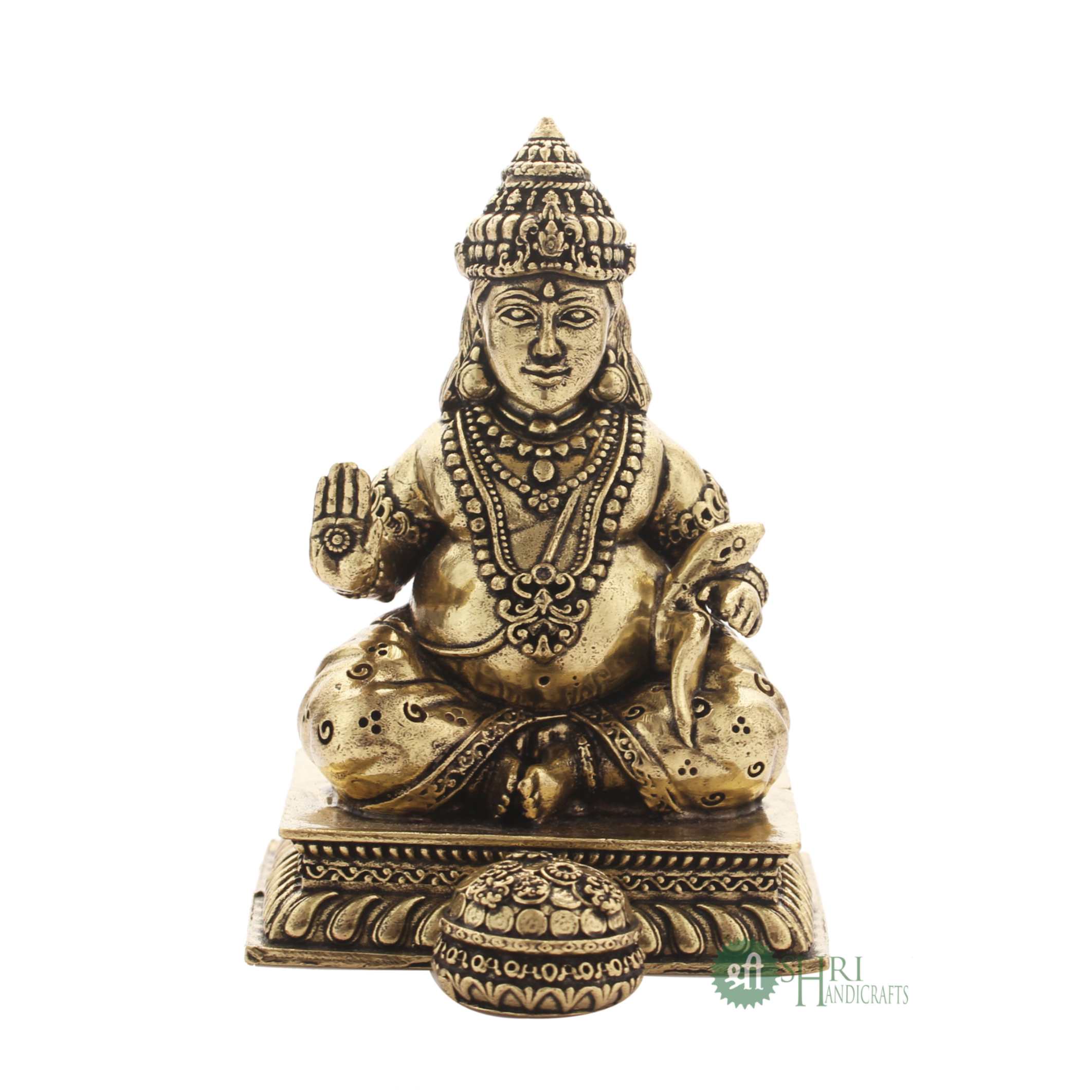 Brass Idol Lord Kubera God Of Wealth 3 Inch By Trendia Decor