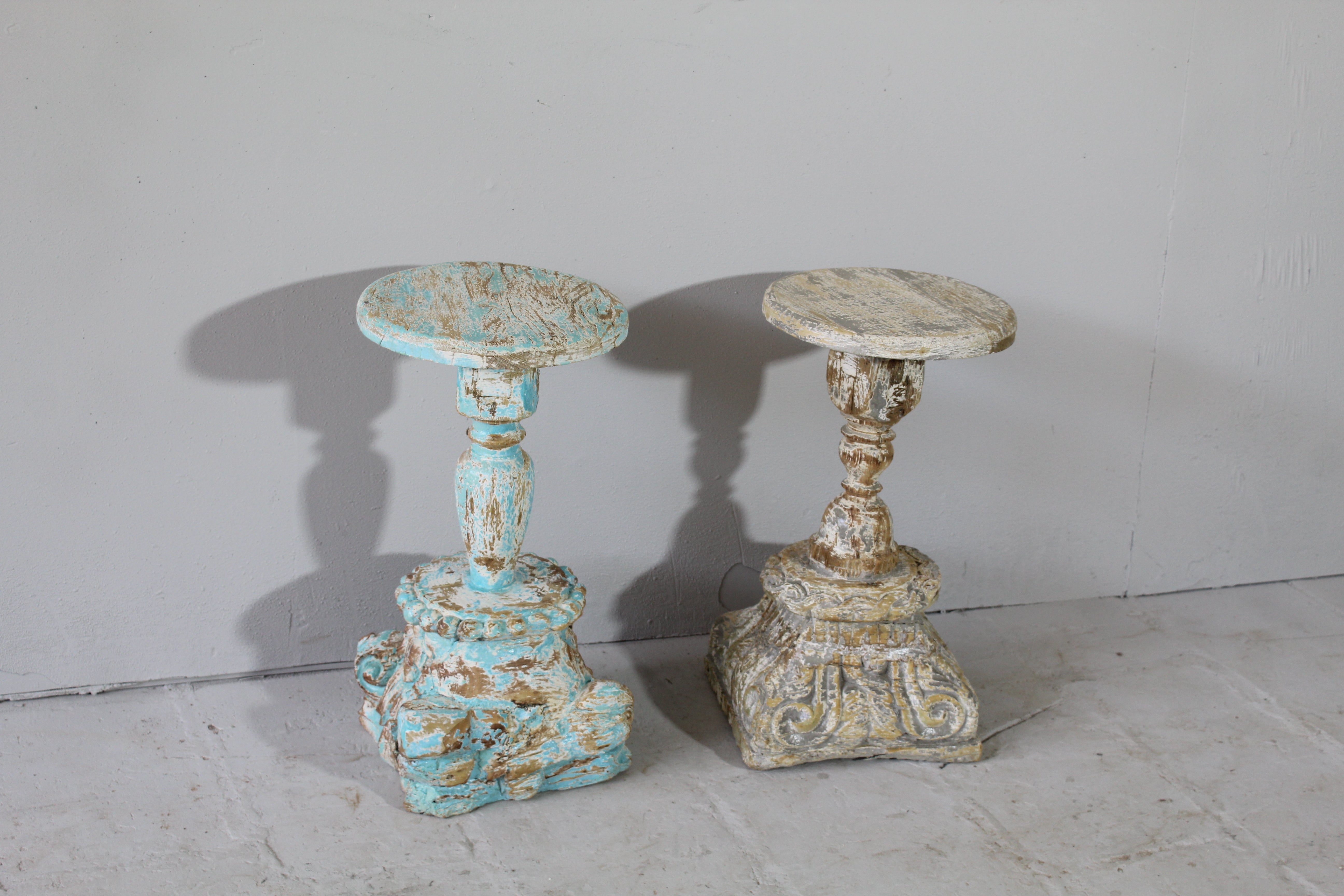 Rustic Mango Wood Stool Statement Piece