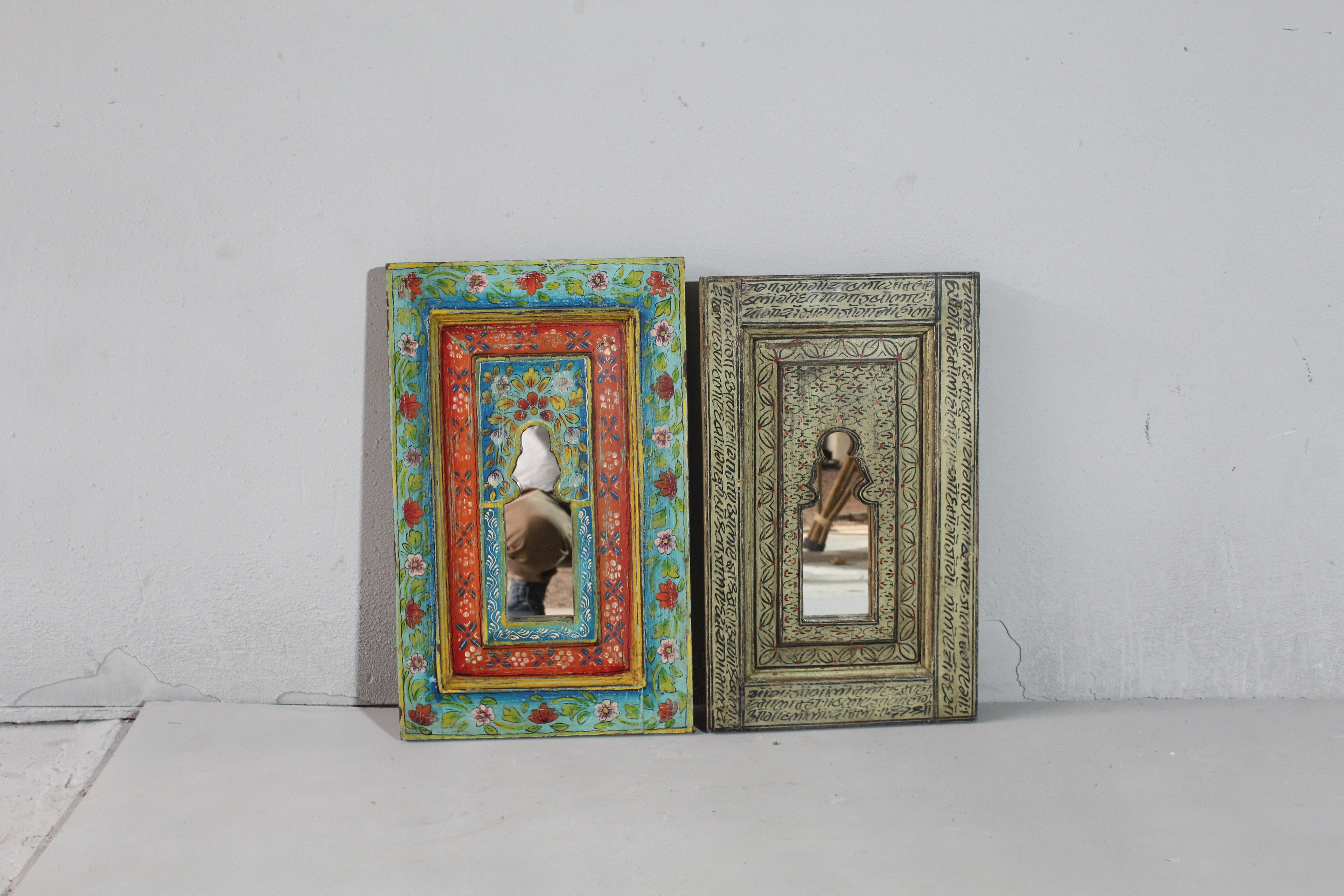 Vintage and Unique Hand-Painted Mirror Frame