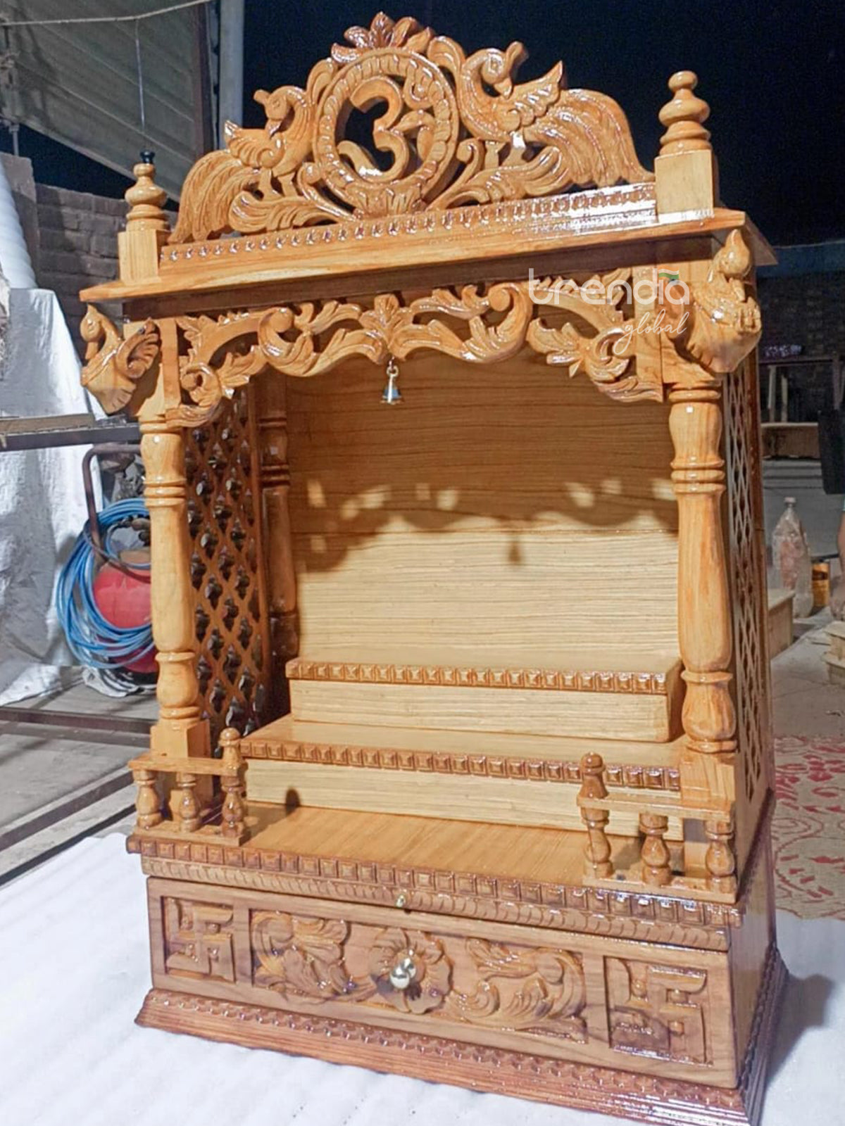 Traditional Teak Wood Mandir for Home