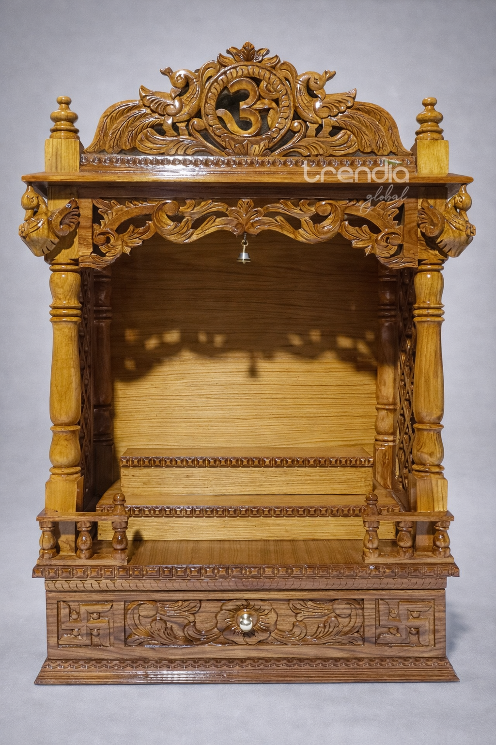 Traditional Teak Wood Mandir for Home