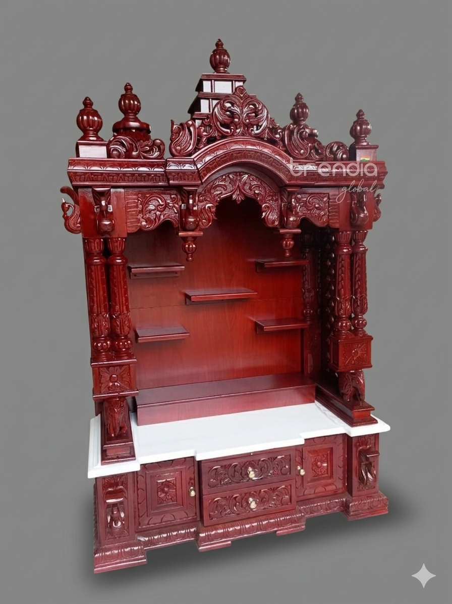 Hand Carved Teak Wood Temple For Home