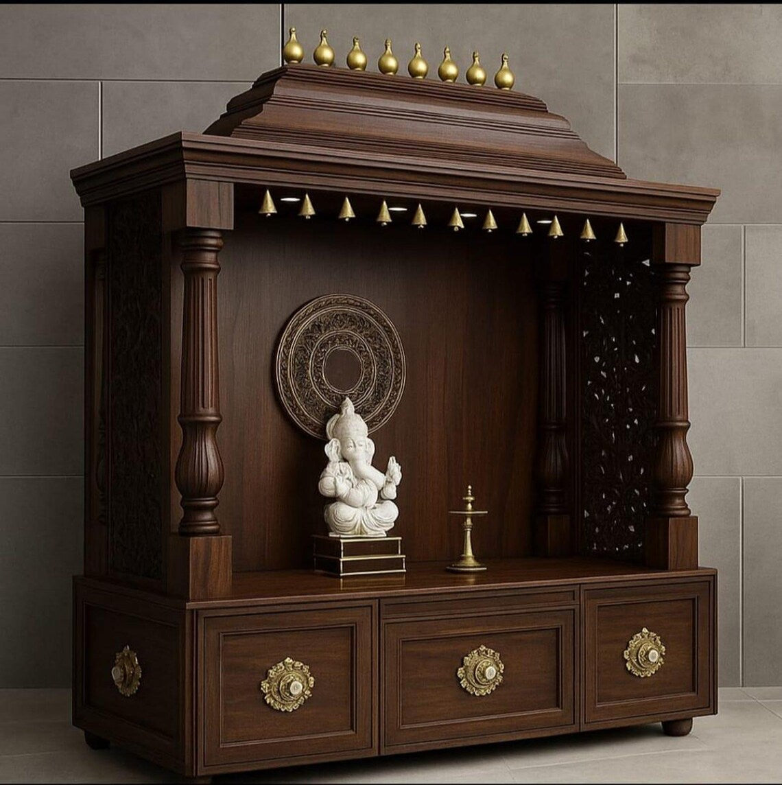 Home mandir Handmade Customizable Home Wooden Temple Large Wooden Mandir All Handcrafted Carving Temple Polished Mandir
