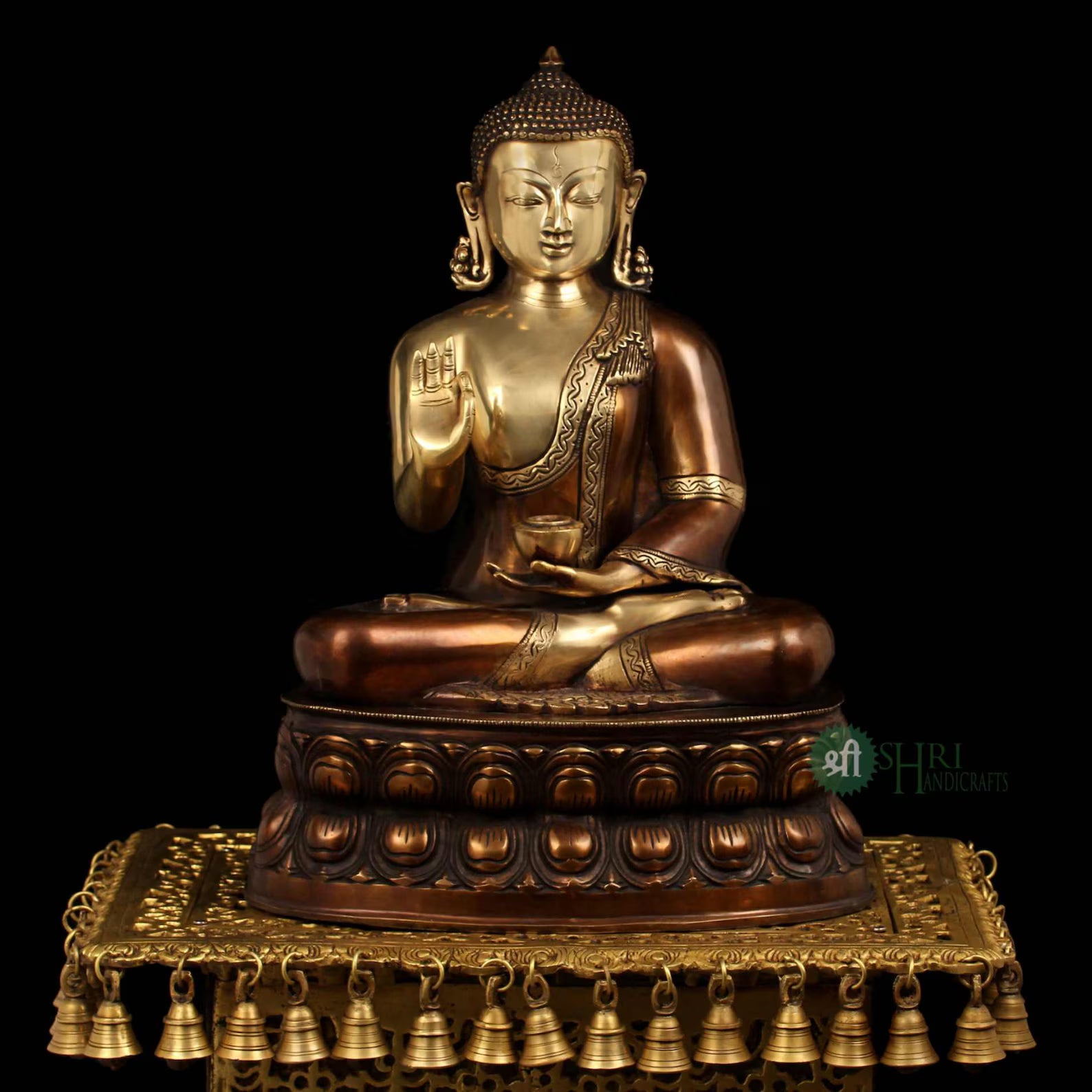 Meditation Buddha - 19 Inch Brass Sculpture, 17.83 kg