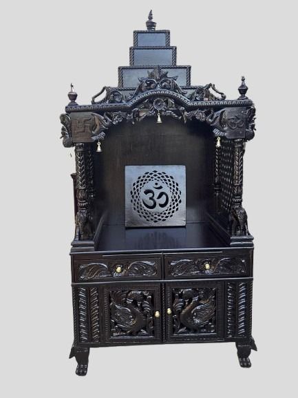 Handmade Teakwood Mandir: Customizable Wooden Home Temple