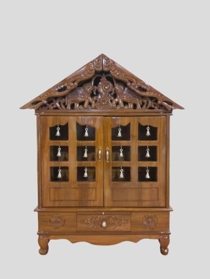 Handmade Teakwood Mandir: Customizable Home Temple with Hand Carved Details