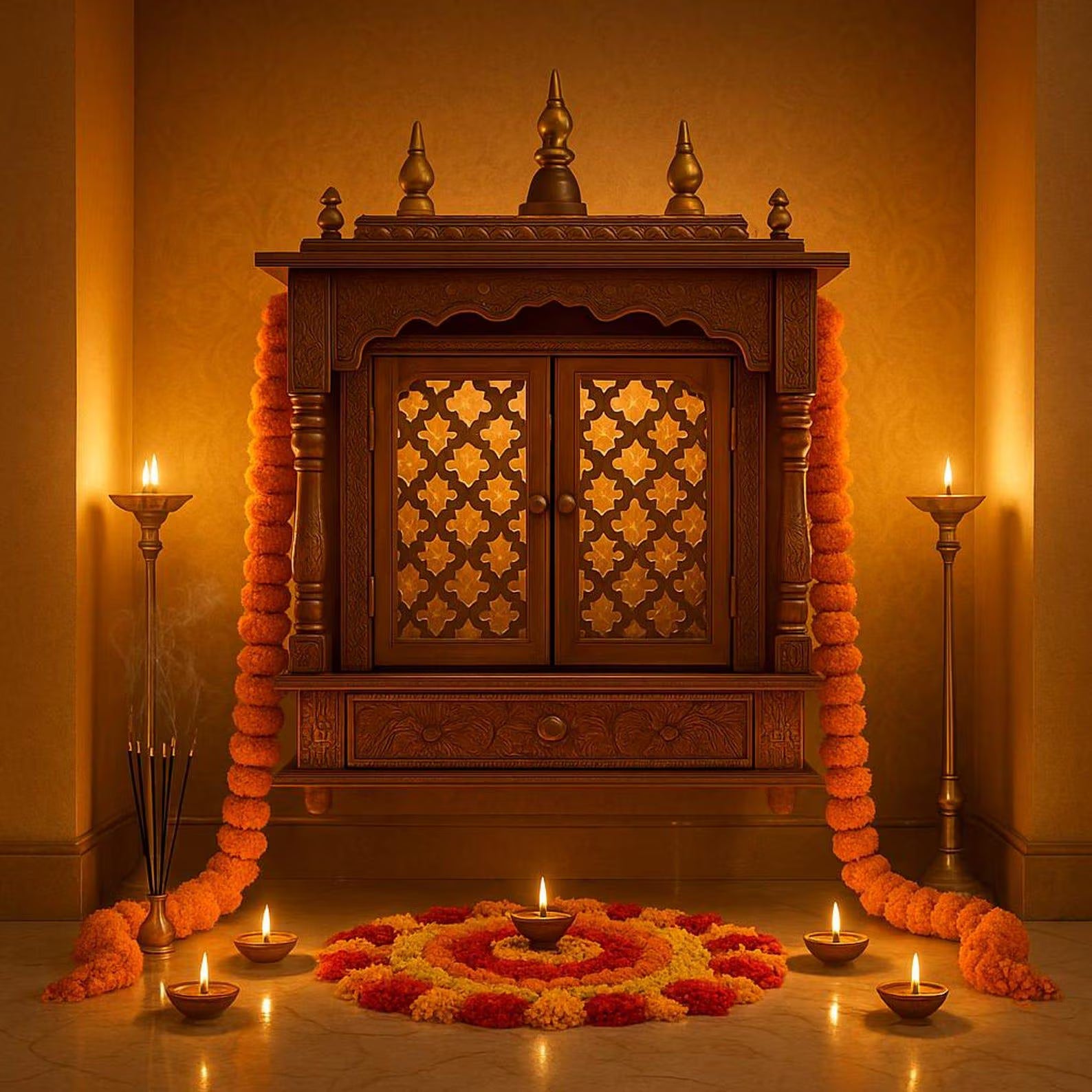 Home temple Handmade Customizable Home Wooden Temple solid teakwood hand carved unique Large Wooden Mandir All Handcrafted Carving