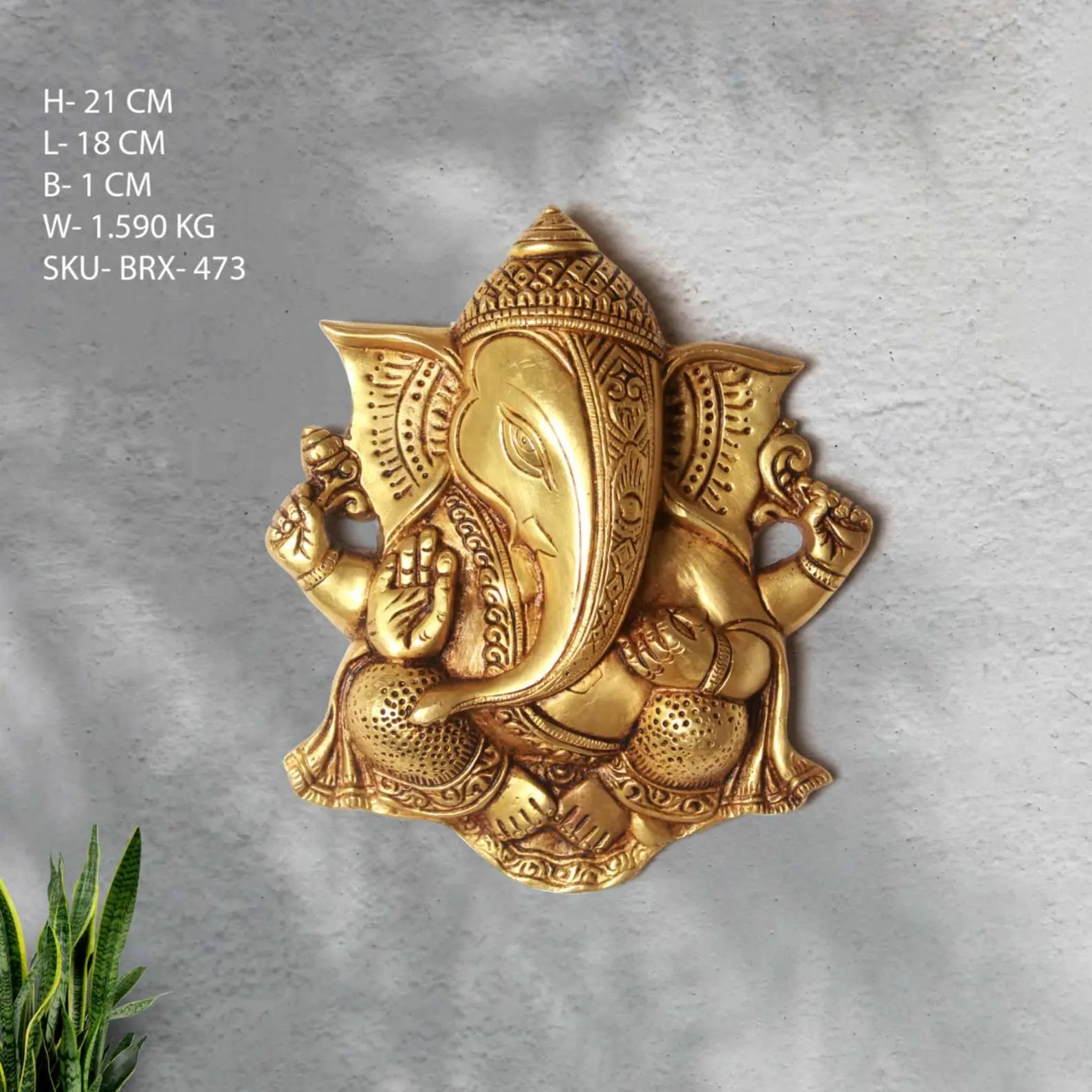 Brass Ganesh Wall Hanging