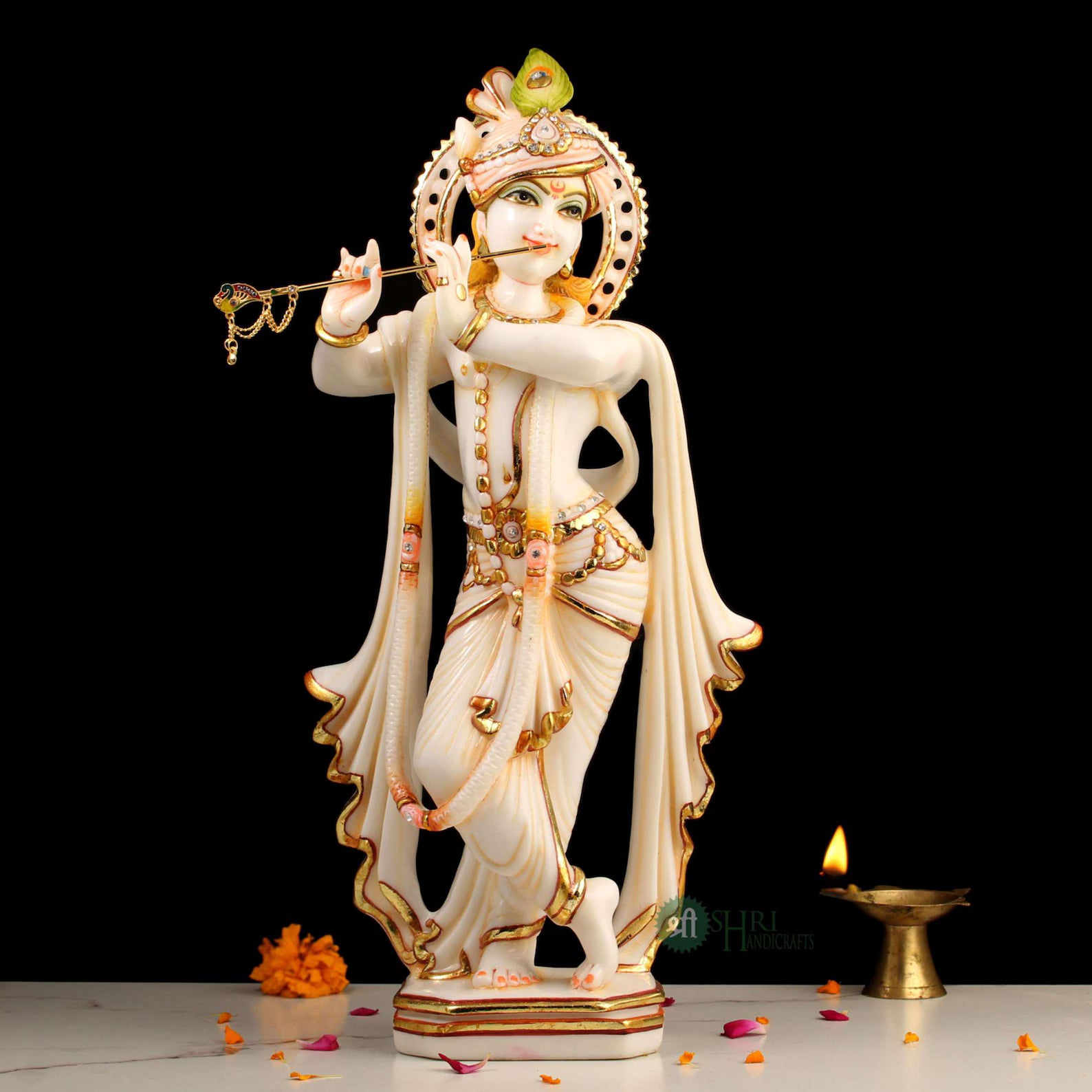 18 Inch Krishna Standing Marble Dust Idol
