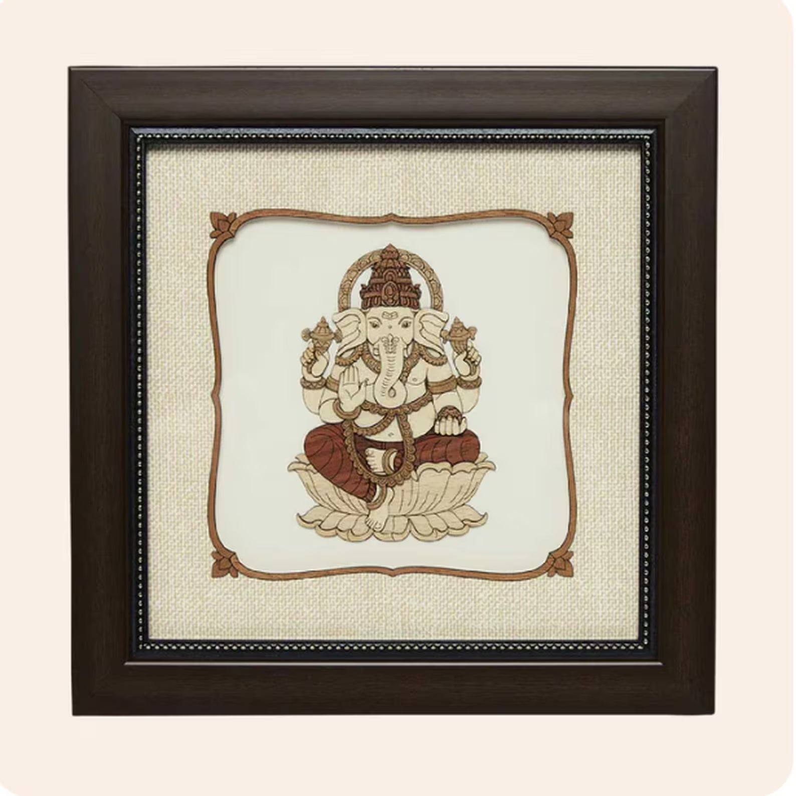 Ganpati Wood Art Frame 8 in x 8 in