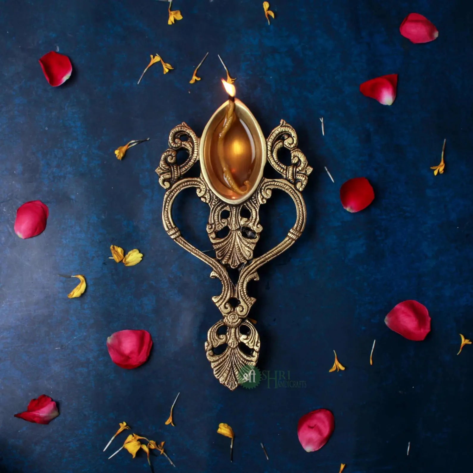 8" Handcrafted Brass Diya for Pooja