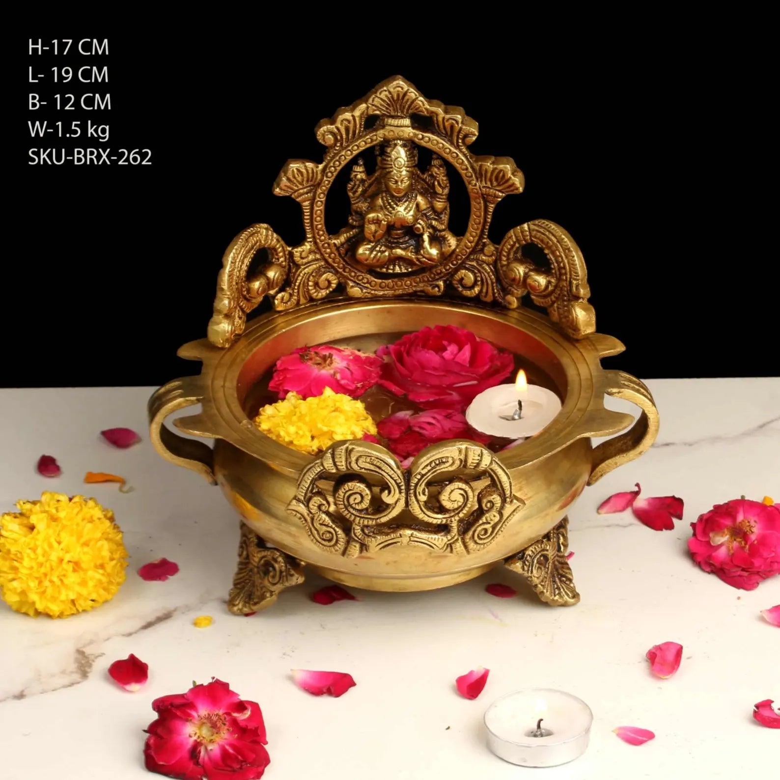 Handcrafted Goddess Laxmi Decorative Urli for Prosperity & Festive Décor