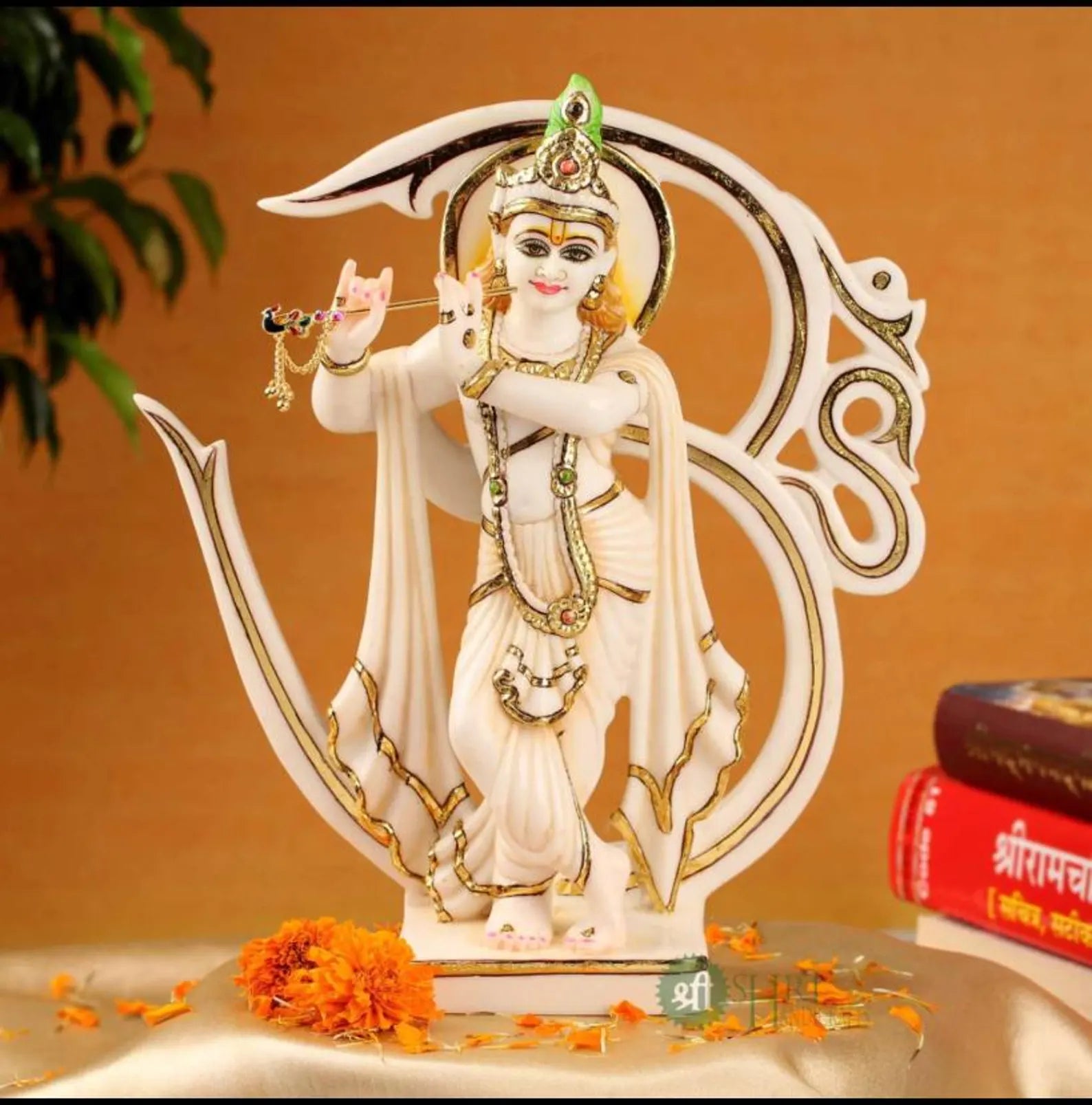 12 Inch Om Krishna Resin Idol