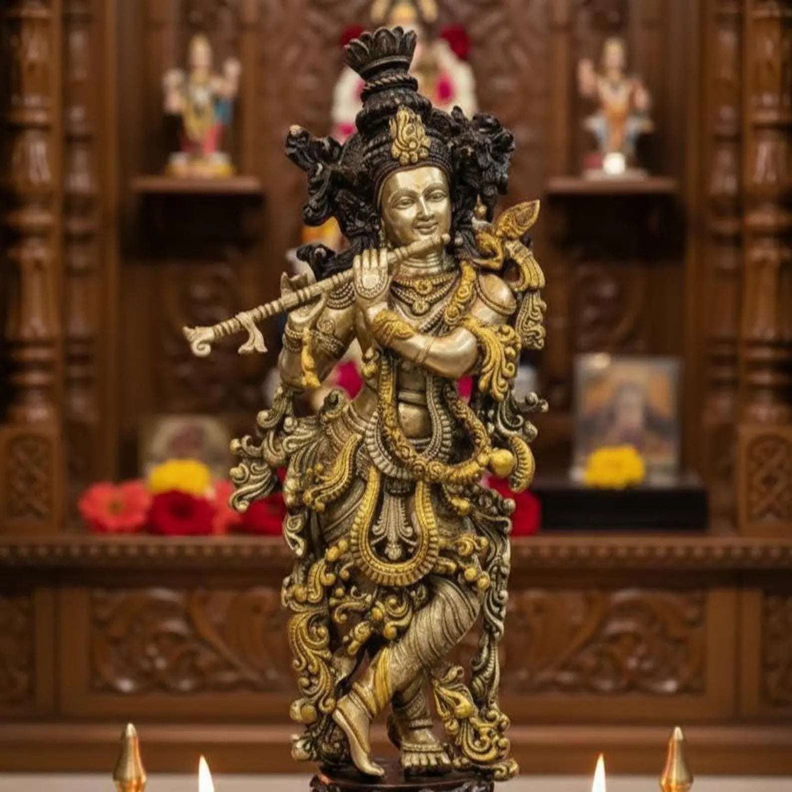 29 Inch Brass Lord Krishna Statue