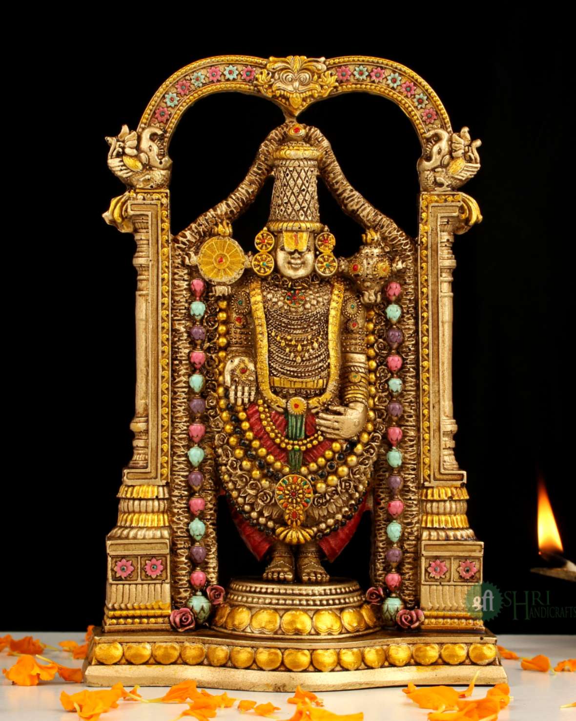 8 Inch Tirupati Balaji Idol – Decorative Lord Venkateswara Statue