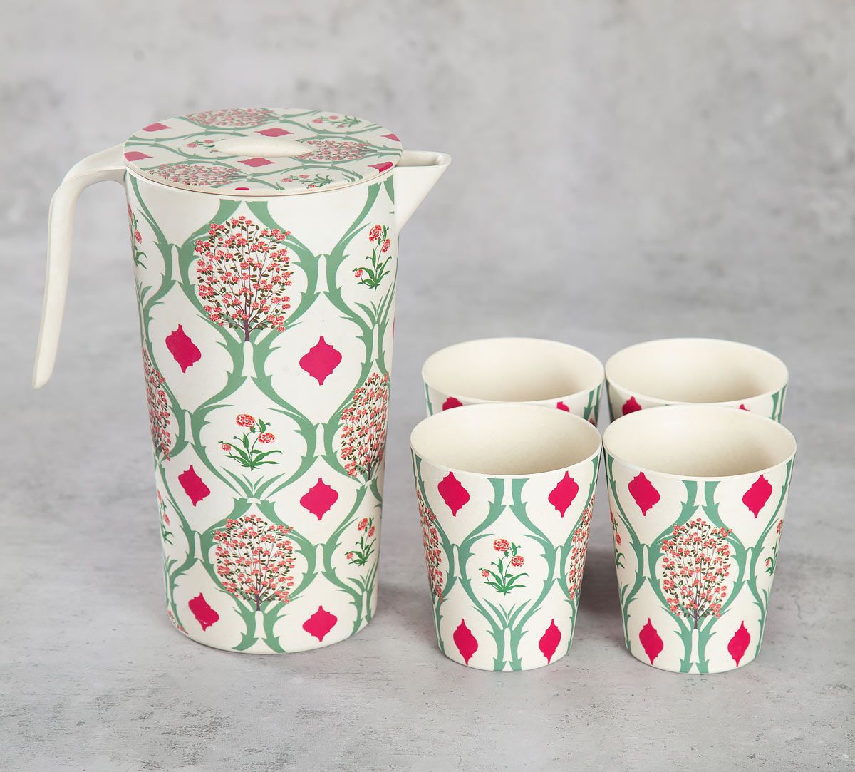 Lattice Blooms Bamboo Jug Set